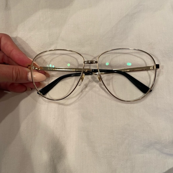 Gucci Gold Oversized Aviator Eyeglasses frames - Picture 3 of 9